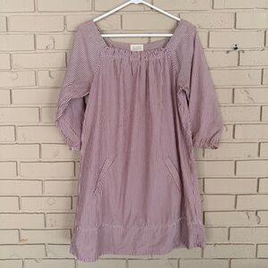 Nili Lotan Red Striped Cotton Shift Mini Dress Old Money Hamptons USA Resort S